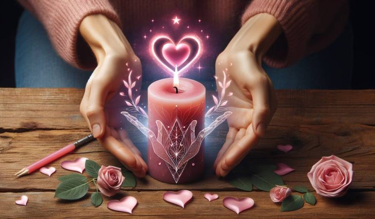 Bougie rose rituel : attirer l'amour et l'harmonie